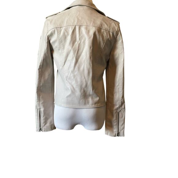 BKE Cream Leather Jacket - Medium - Picture 2 of 4